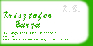 krisztofer burzu business card